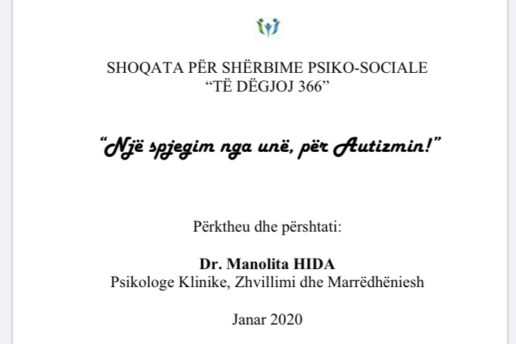 Nje spjegim, mbi autizmin- Manolita Hida